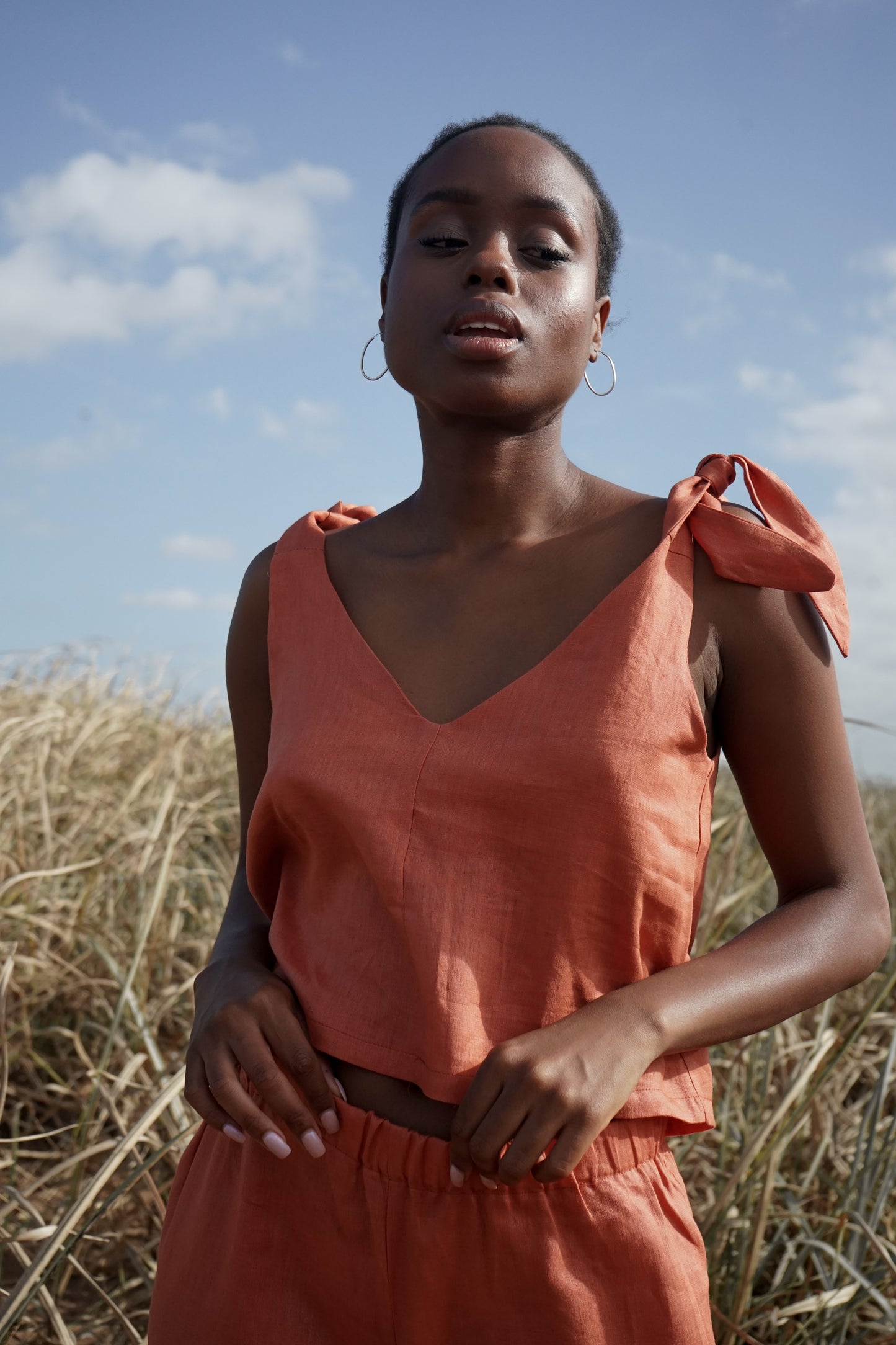 Majorca Tie Top - Rust - XL