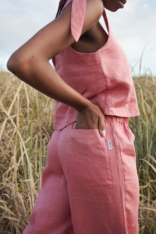 Majorca Tie Top - Pink - Medium