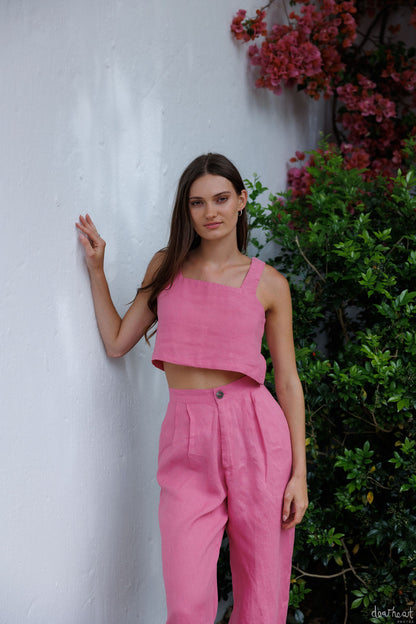 Portofino Trousers - Peony Pink - XXS