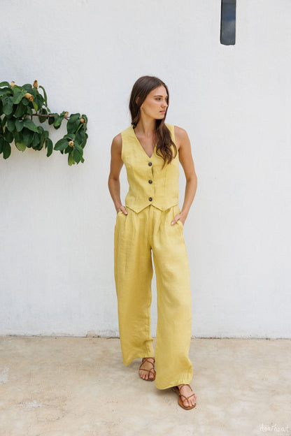 Portofino Trousers - Chartreuse - XXS